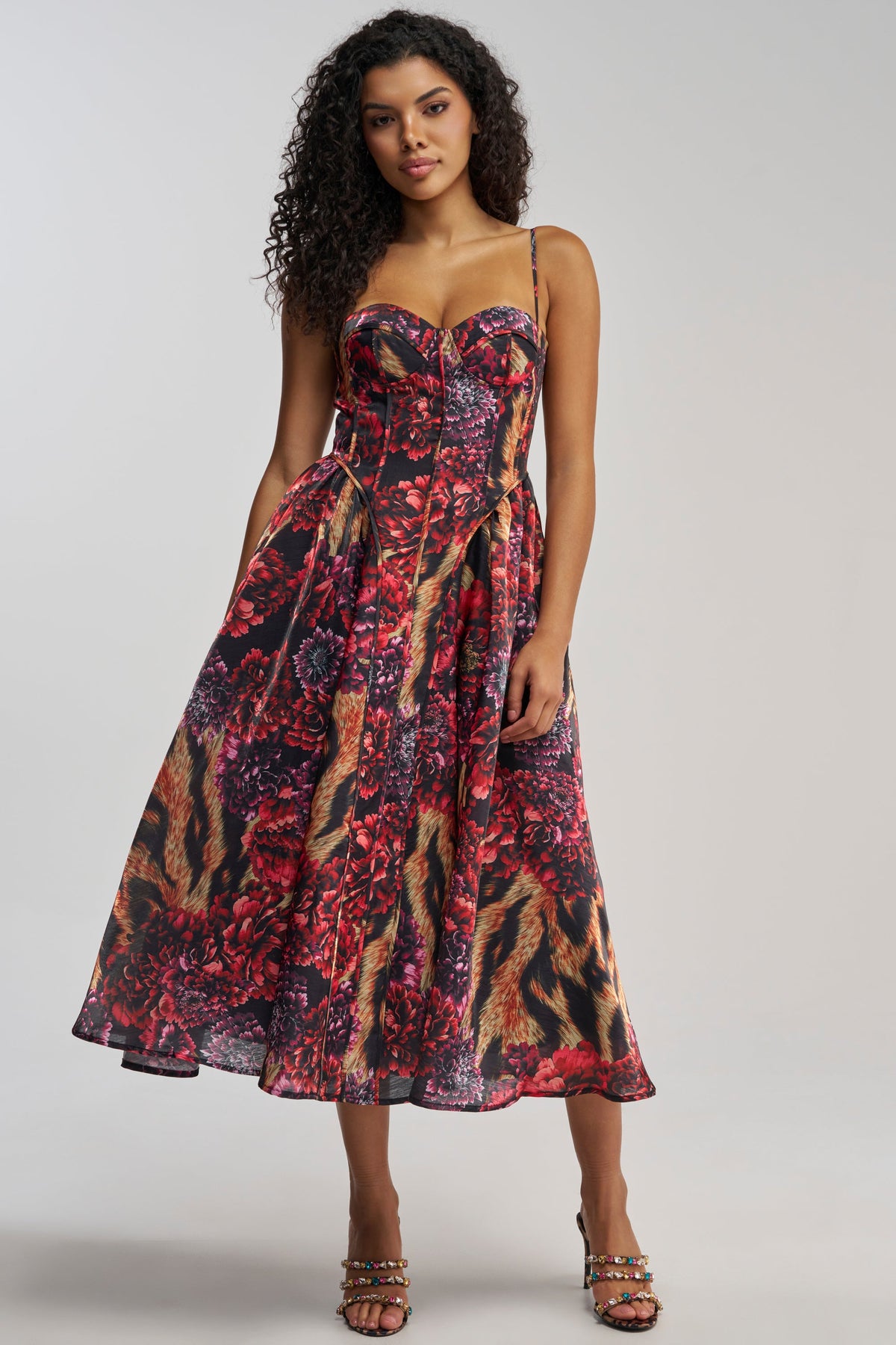 FEELING FLORAL MAXI DRESS IN TIGER MULTI