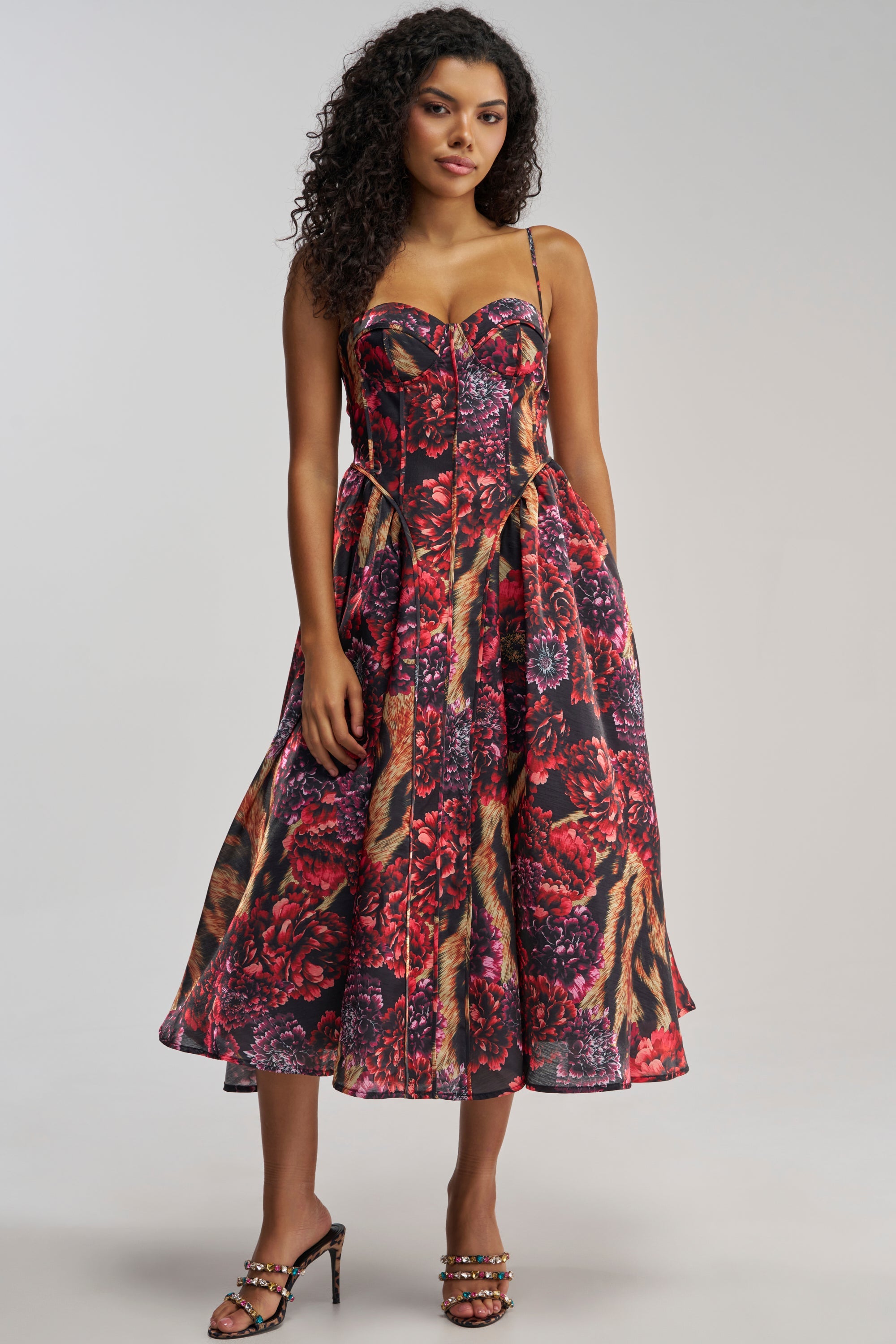 FEELING FLORAL MAXI DRESS IN TIGER MULTI