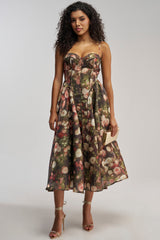 FEELING FLORAL MAXI DRESS IN GREEN MULTI