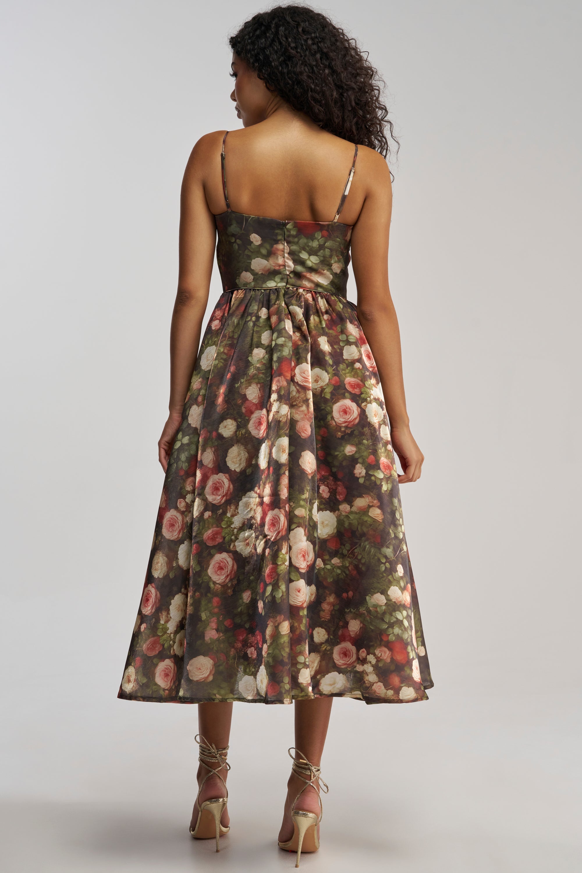 FEELING FLORAL MAXI DRESS IN GREEN MULTI