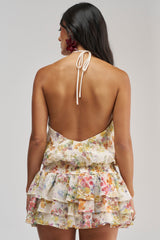 GARDEN PARTY MINI DRESS IN WHITE FLORAL