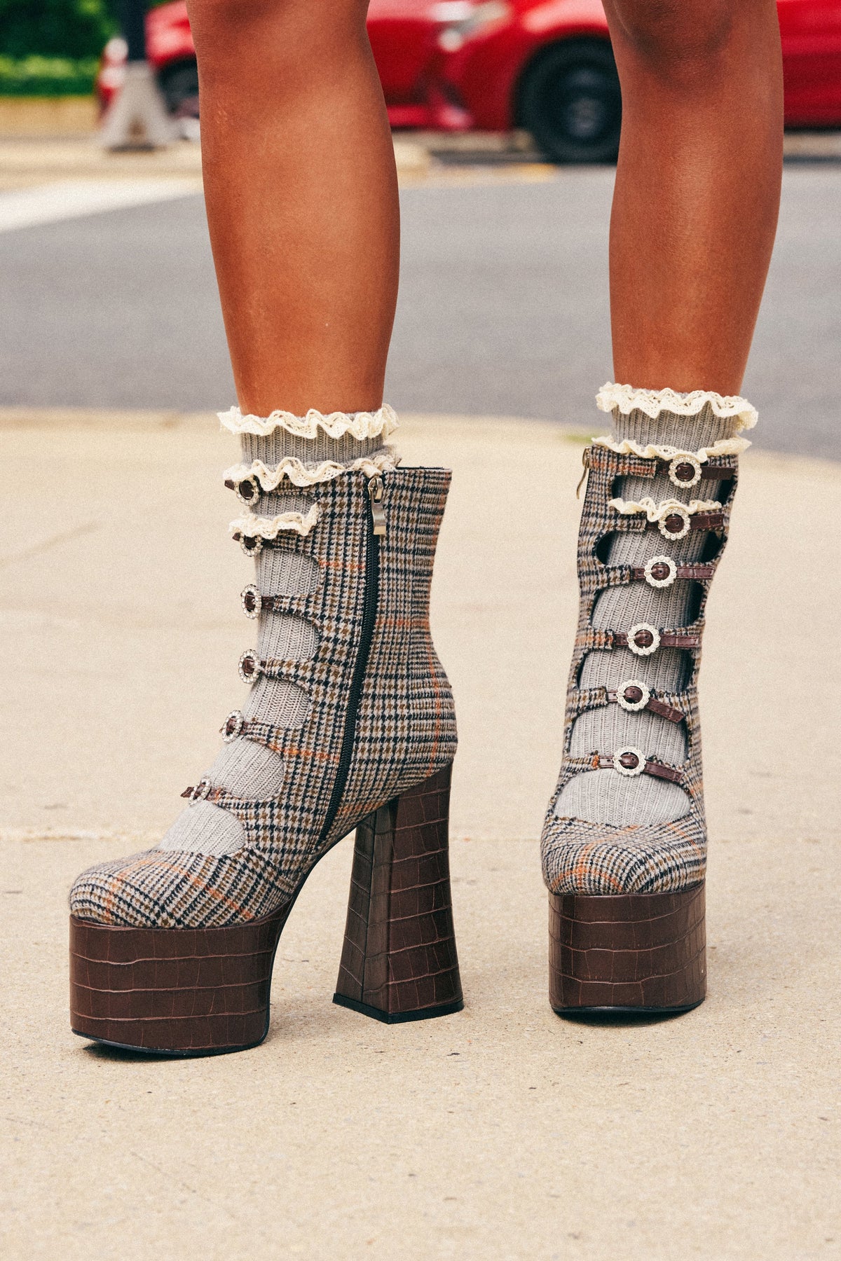 AZALEA WANG VIVIENNEA BROWN PLAID