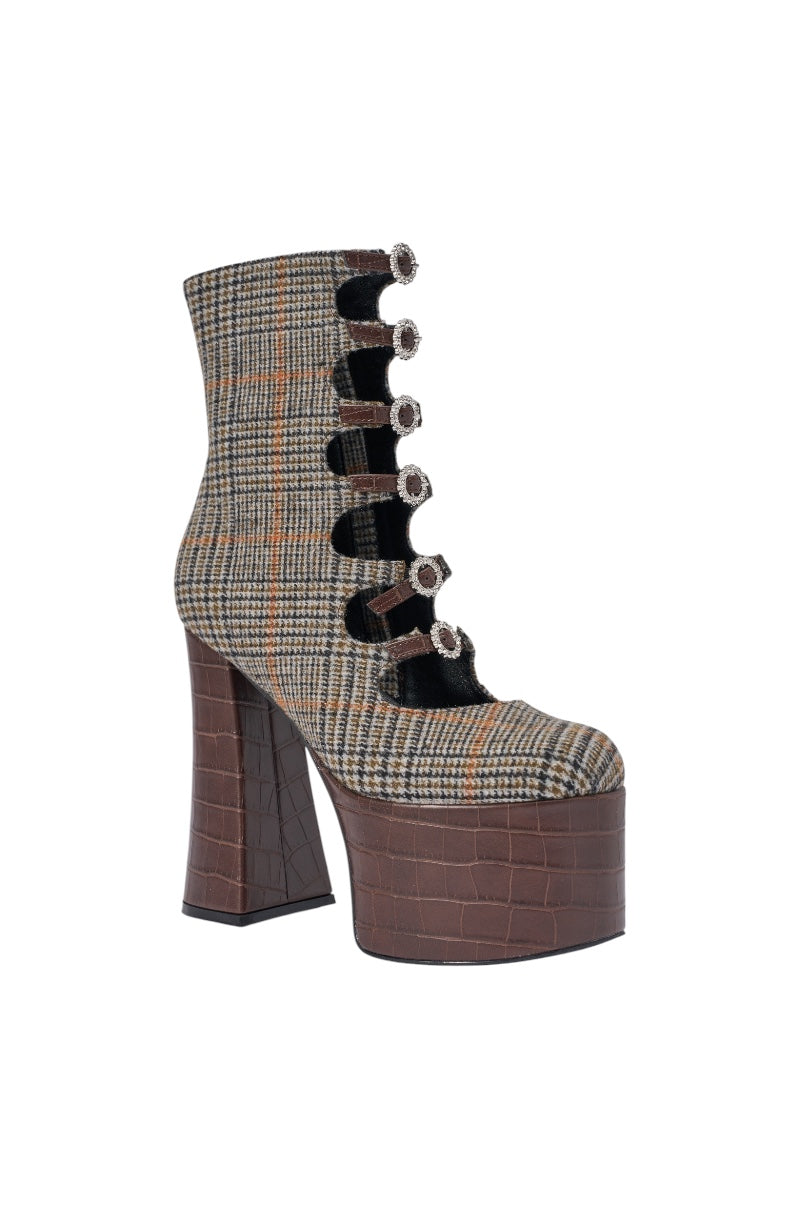 AZALEA WANG VIVIENNEA BROWN PLAID