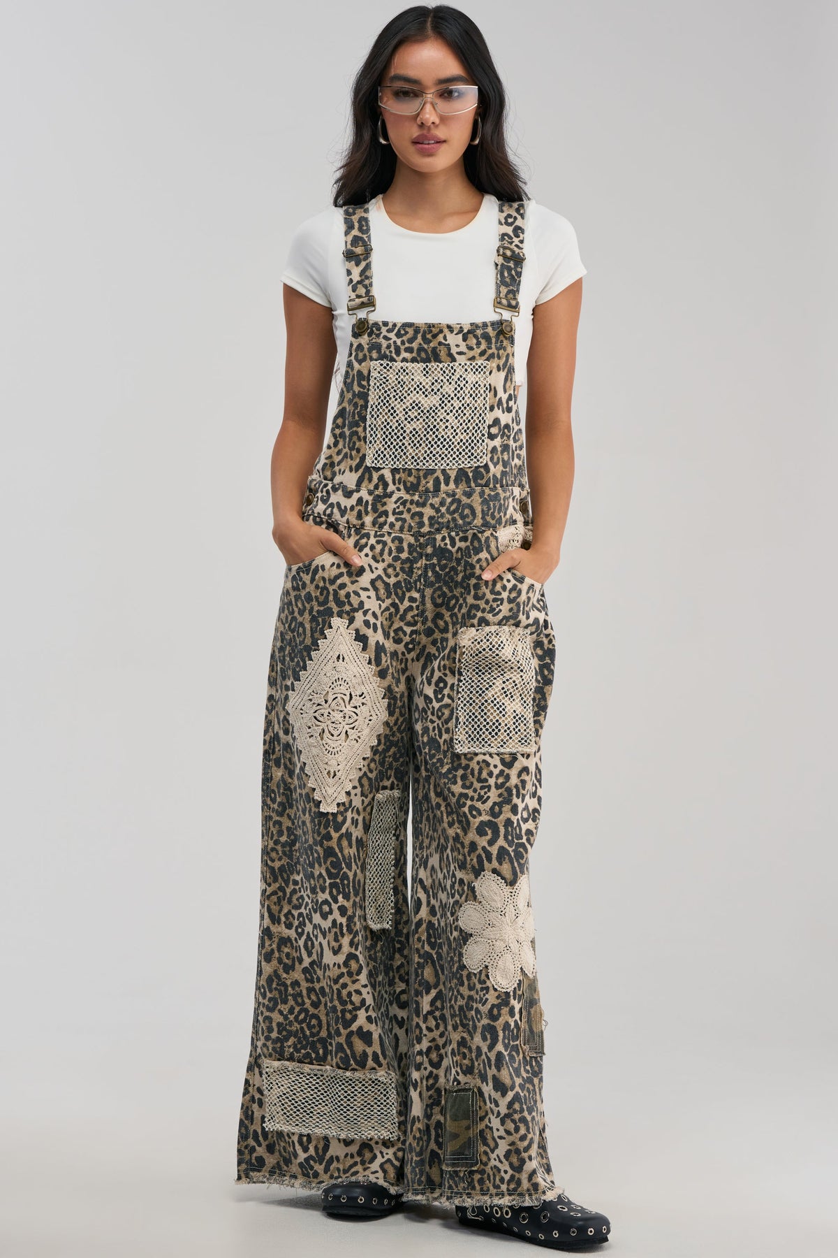 CATCH ME IN THE CITY LEOPARD OVERALLS