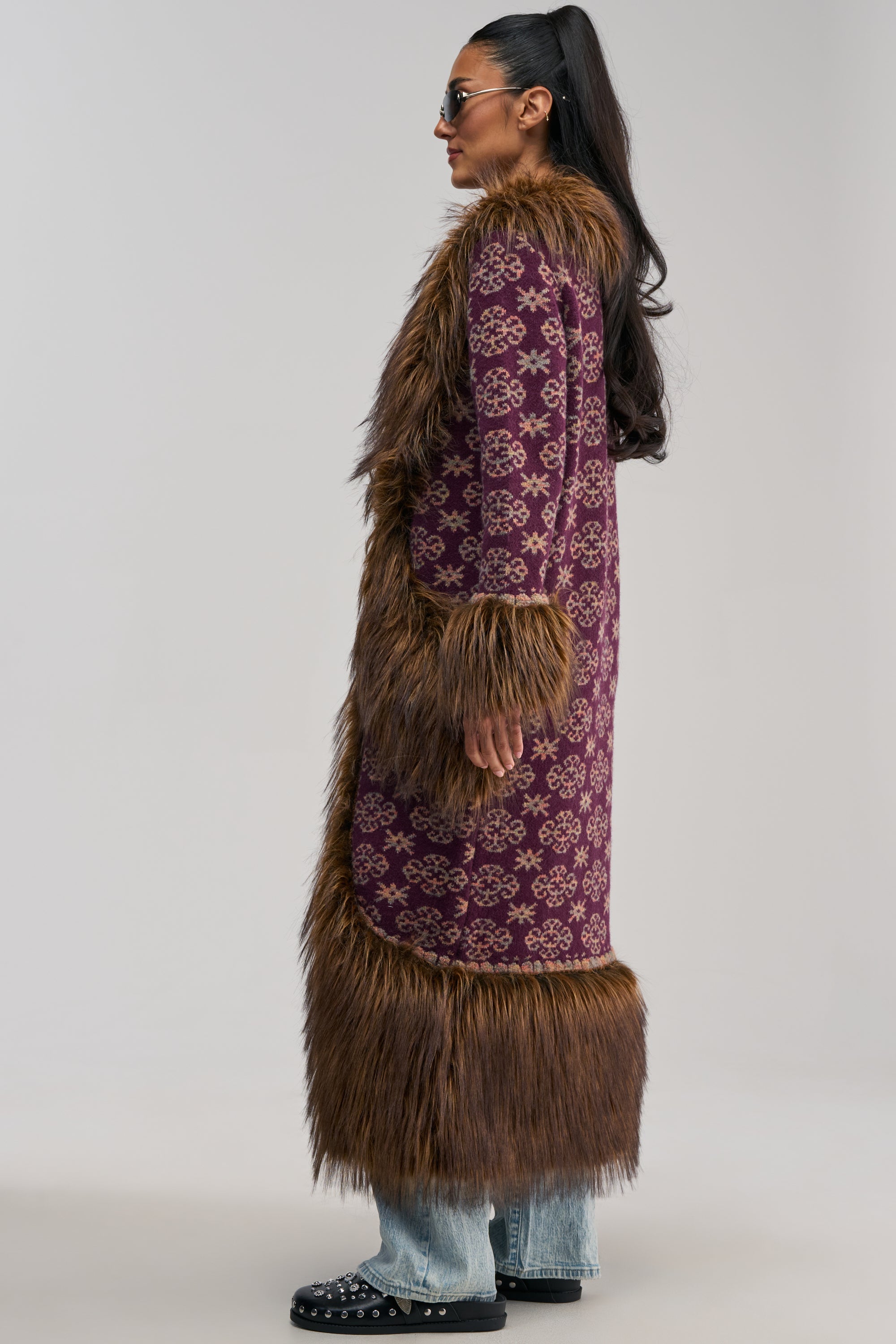 MAIN CHARACTER FUR TRIM CARDIGAN