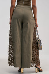 ITS GIVING ROPE DETAIL TROUSER IN OLIVE