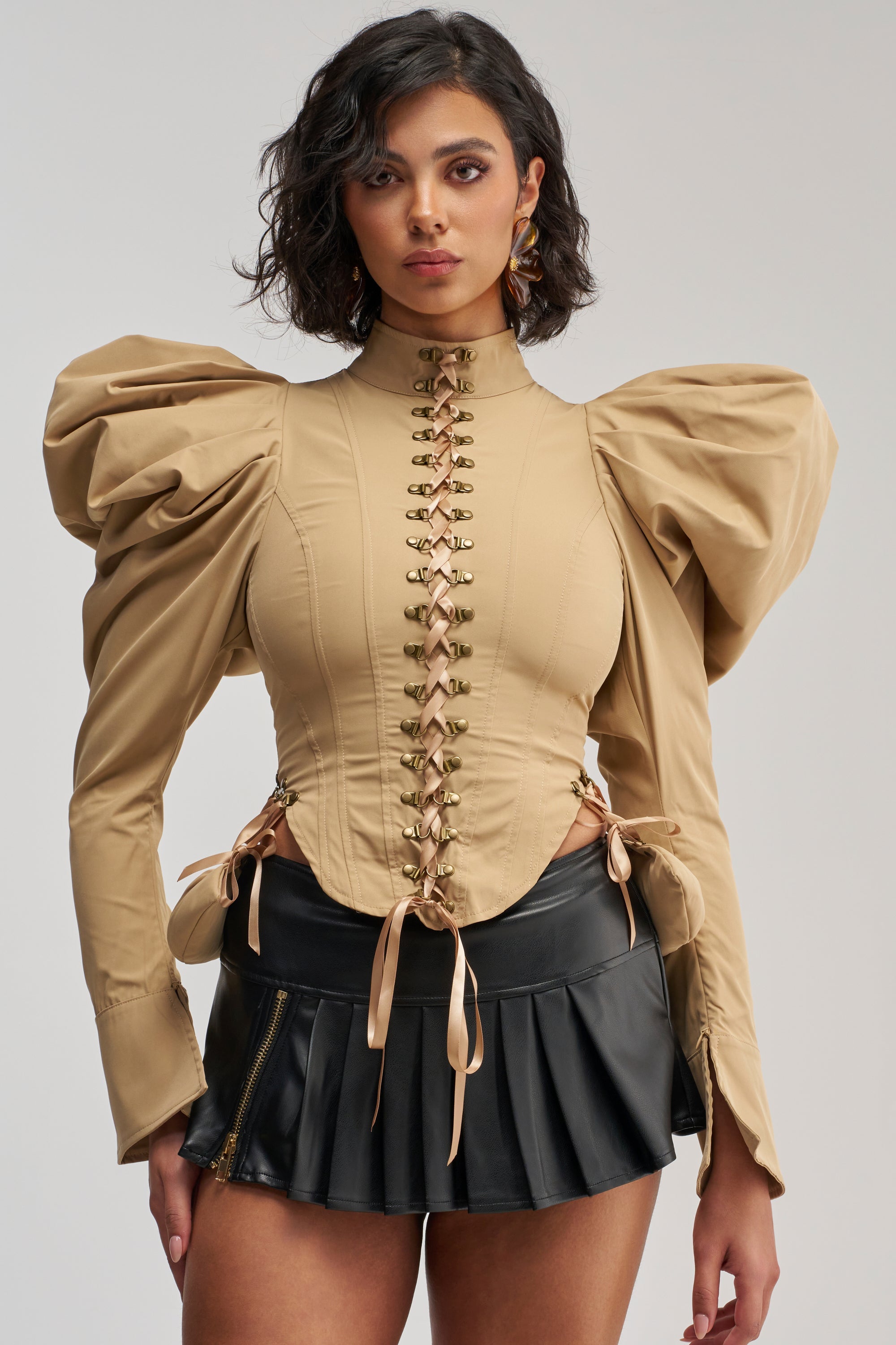 NEW HEIGHTS POPLIN CORSET BLOUSE