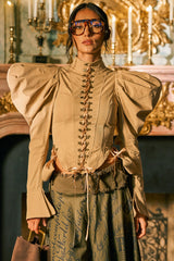 NEW HEIGHTS POPLIN CORSET BLOUSE