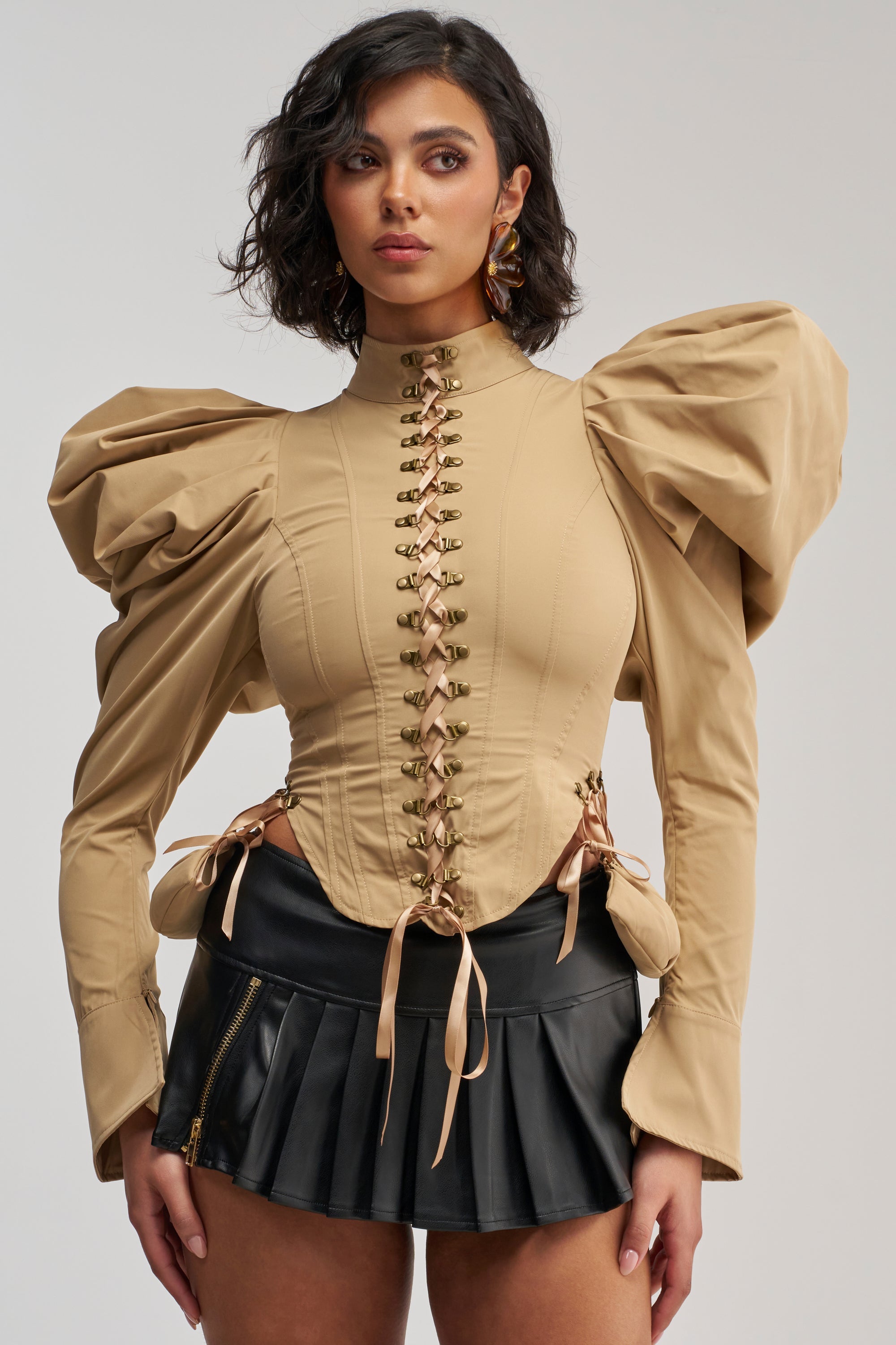 NEW HEIGHTS POPLIN CORSET BLOUSE