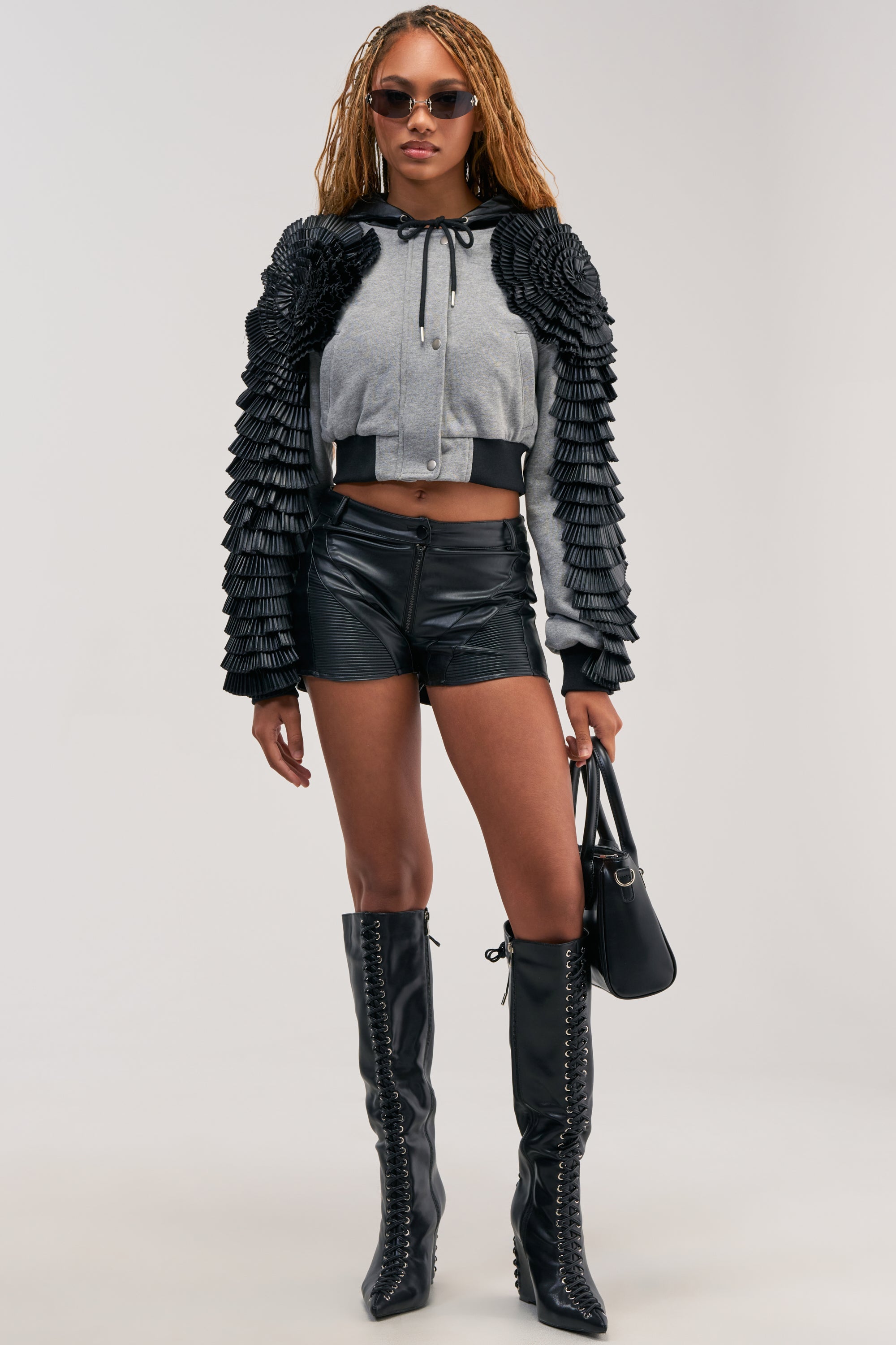 MADE YOU LOOK BOMBER WITH PU TRIM