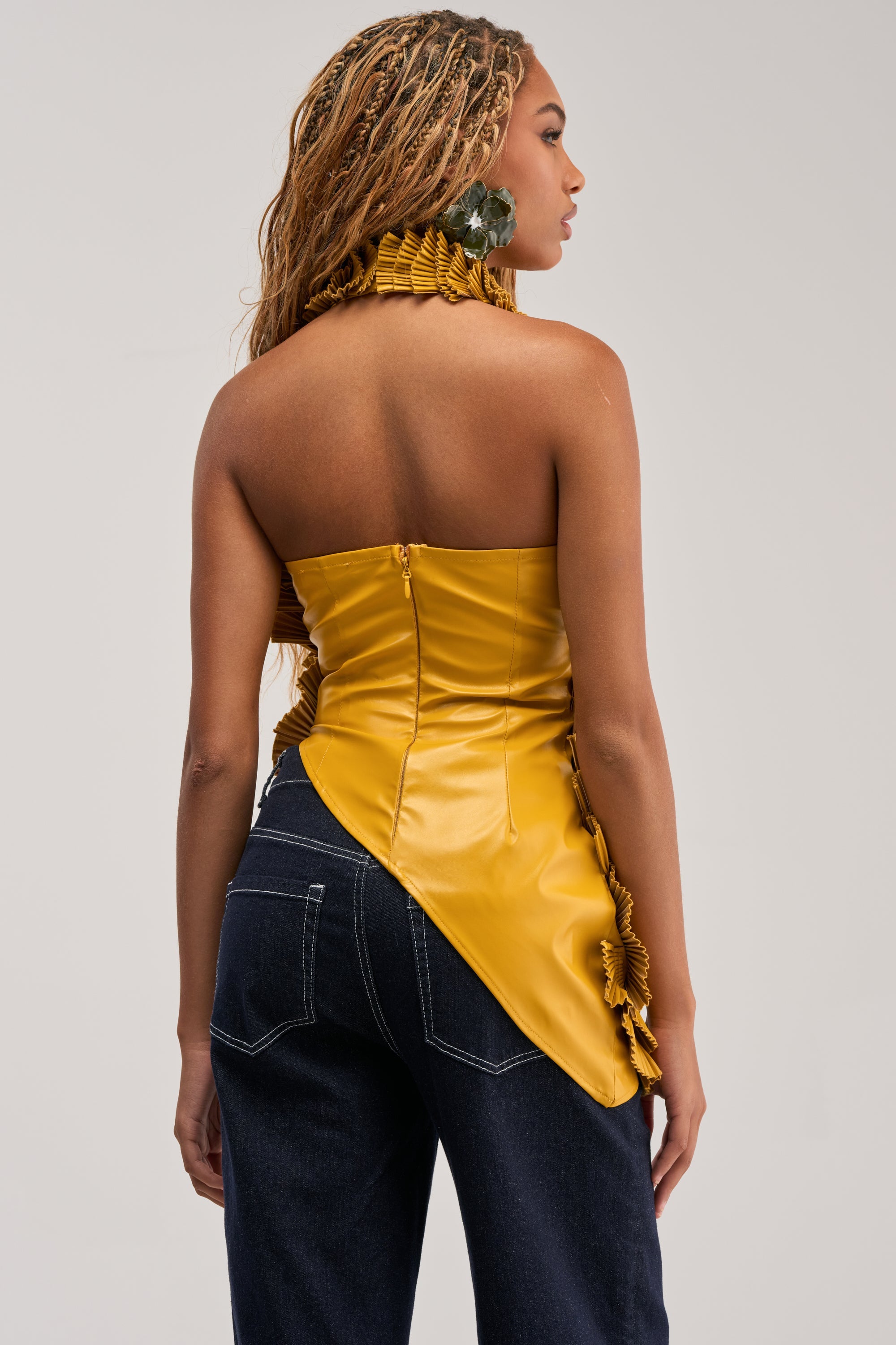 MOLTEN PETAL PLEATED TOP