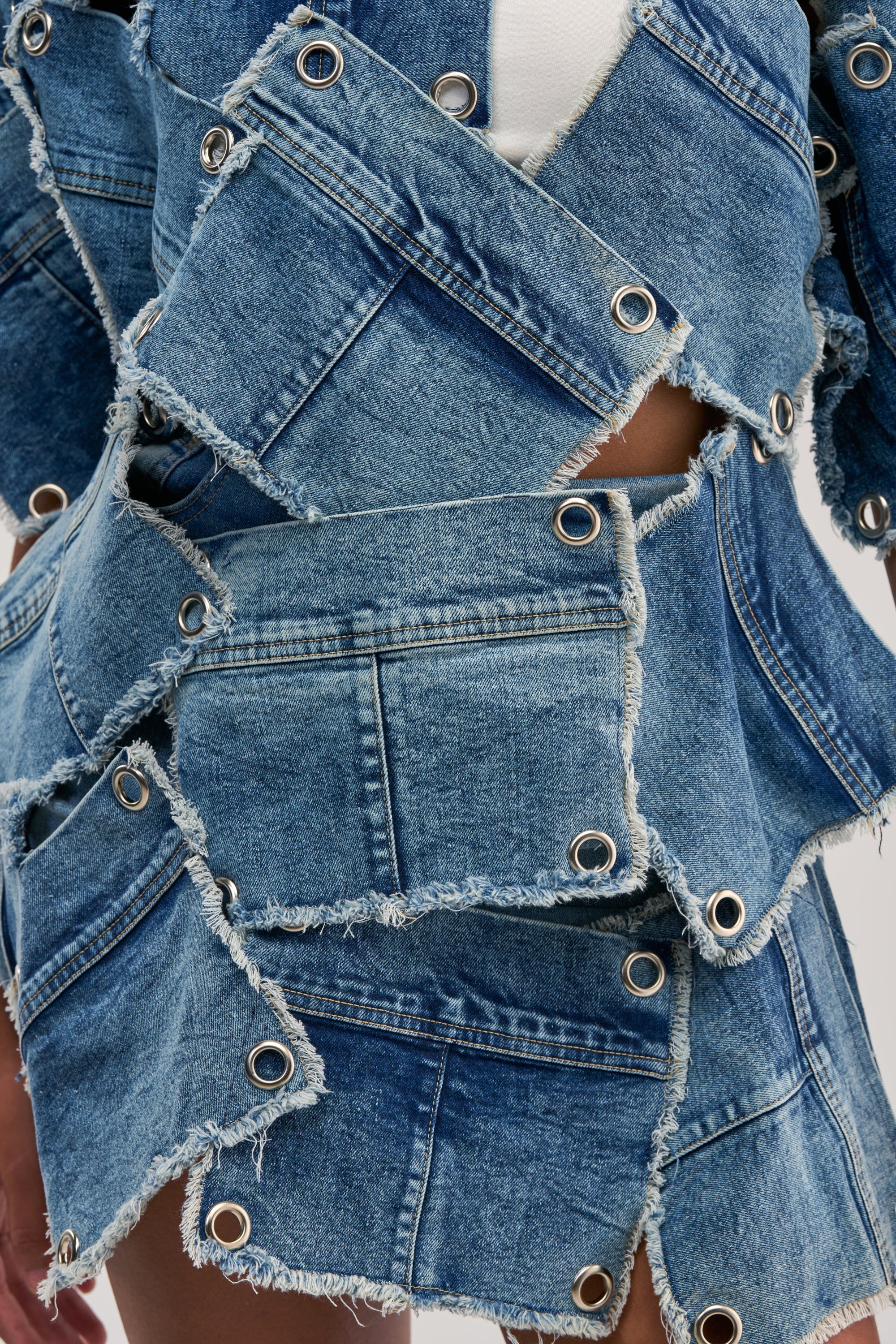 ALL PATCHED UP DENIM TOP