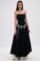 MARRIED TO THE GAME CORSET TOP IN BLACK