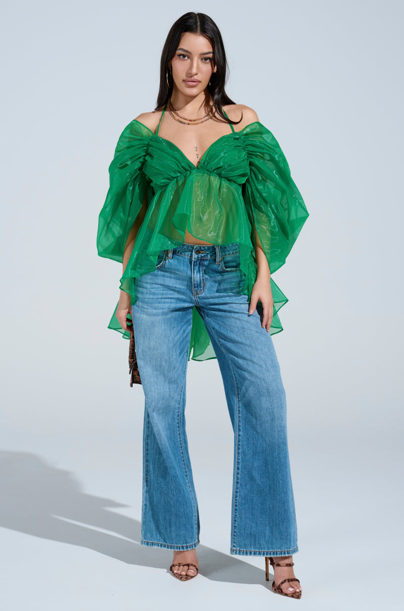 AN ELEGANT EVENING ORGANZA BLOUSE