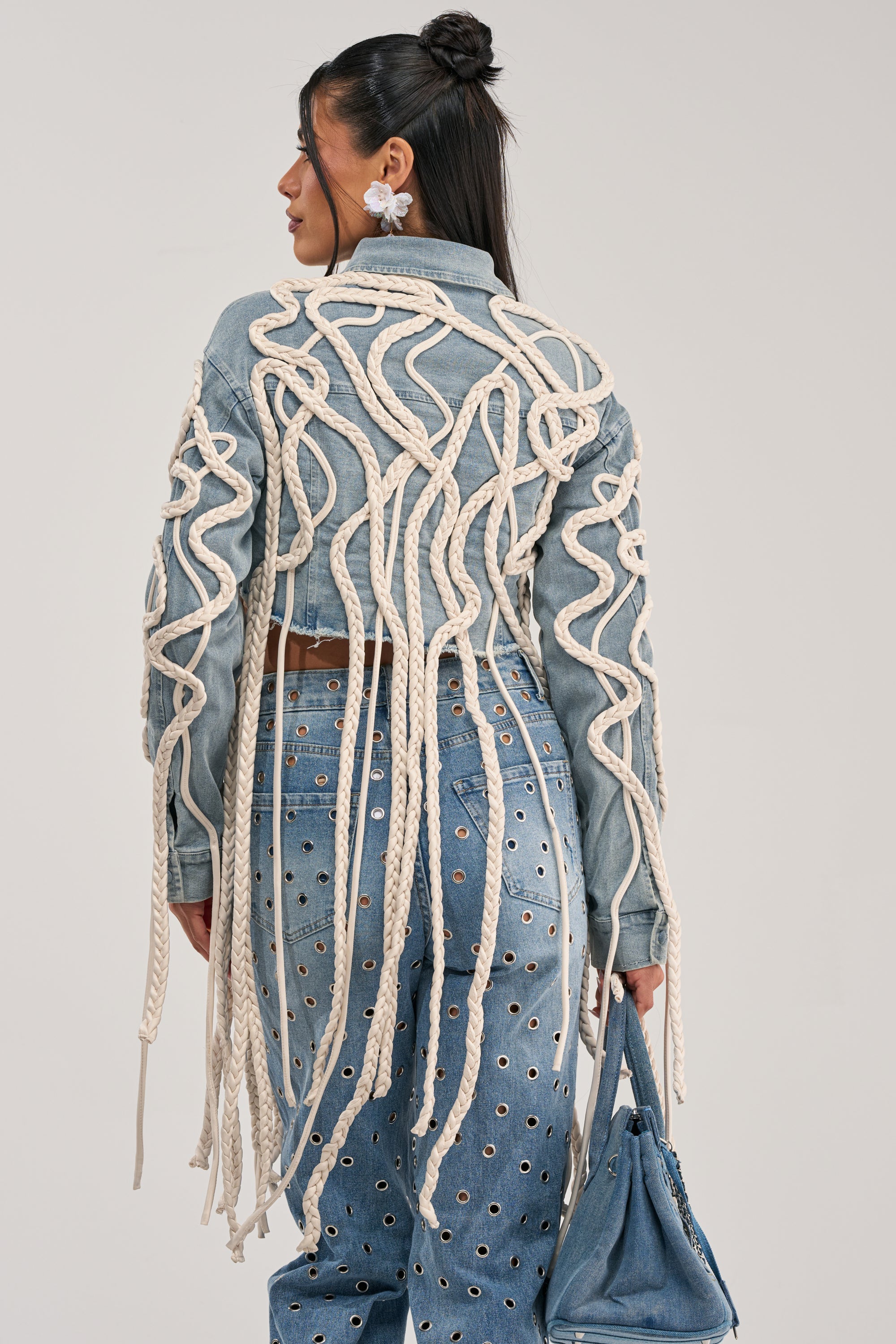 KEEP MOVING TASSEL DENIM JACKET