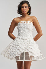 FULL BLOOM CAGE DRESS IN WHITE