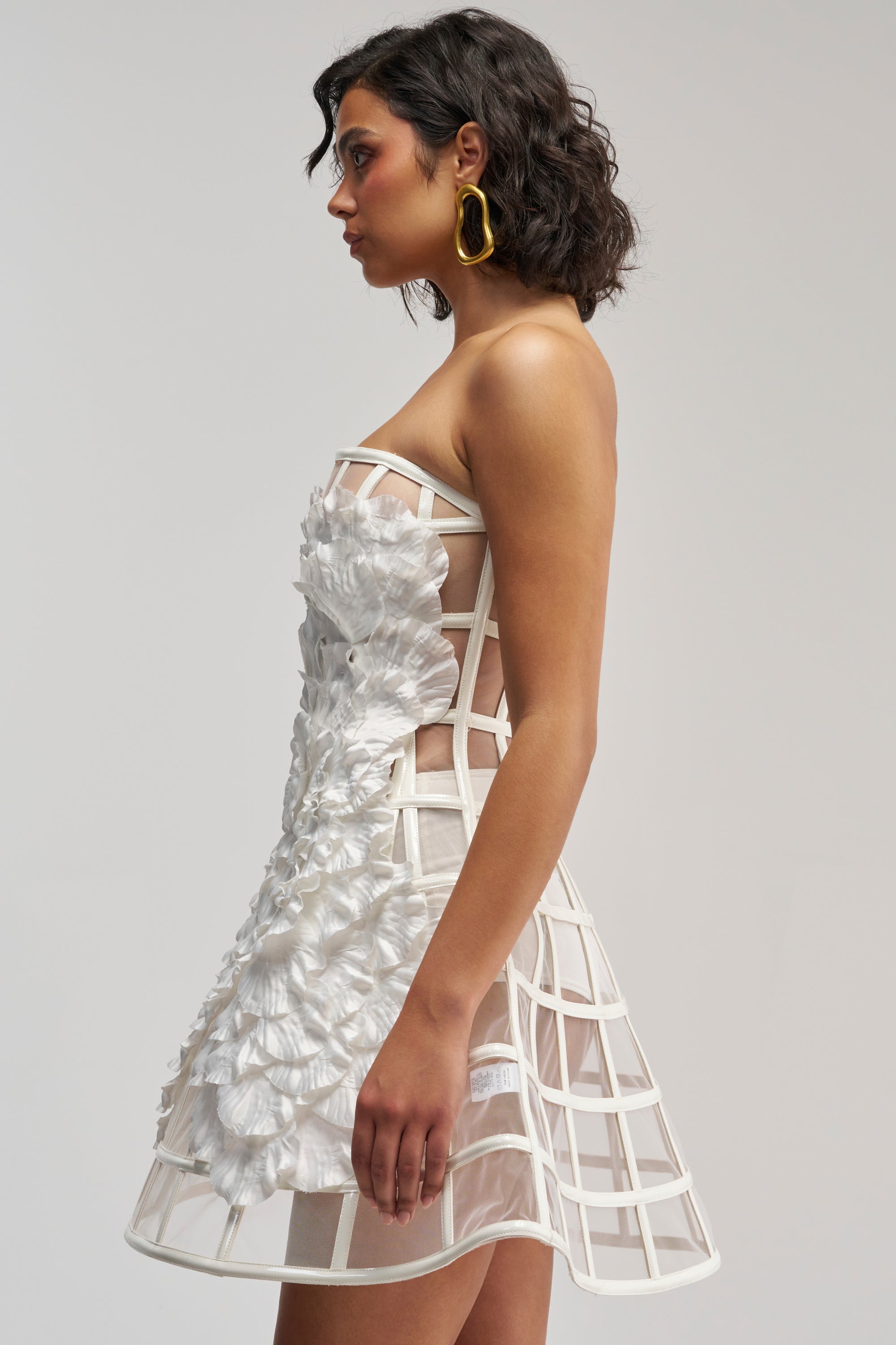 FULL BLOOM CAGE DRESS IN WHITE