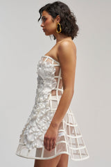 FULL BLOOM CAGE DRESS IN WHITE