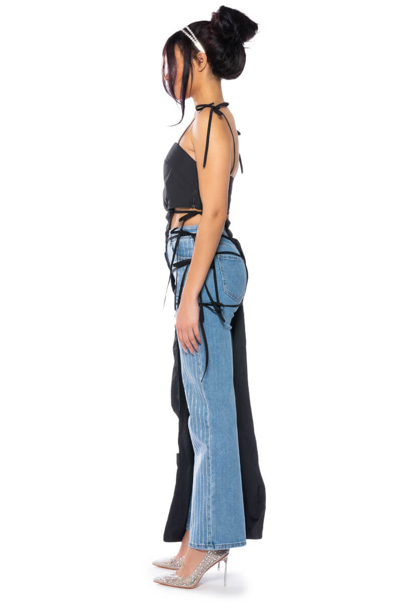 ASH TIE DETAIL SLEEVELESS MAXI TOP