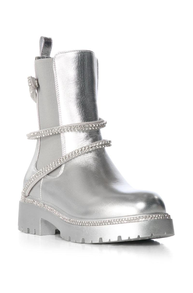 AZALEA WANG BRANTLEY SILVER BOOTIE