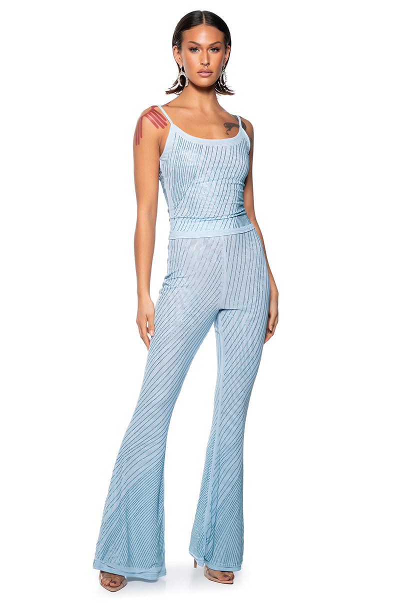 CUFF IT SLEEVELESS EMBELLISHED MESH TANK