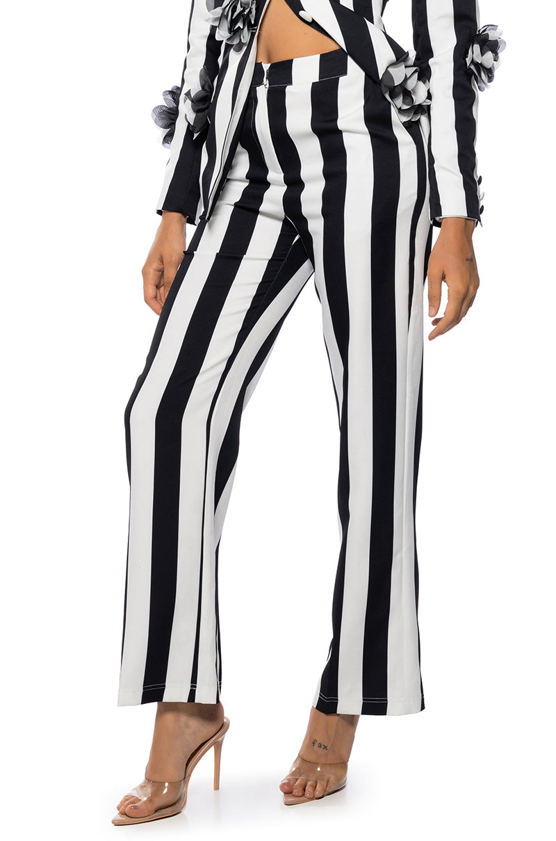 DEETZ STRIPE WIDE LEG TROUSER