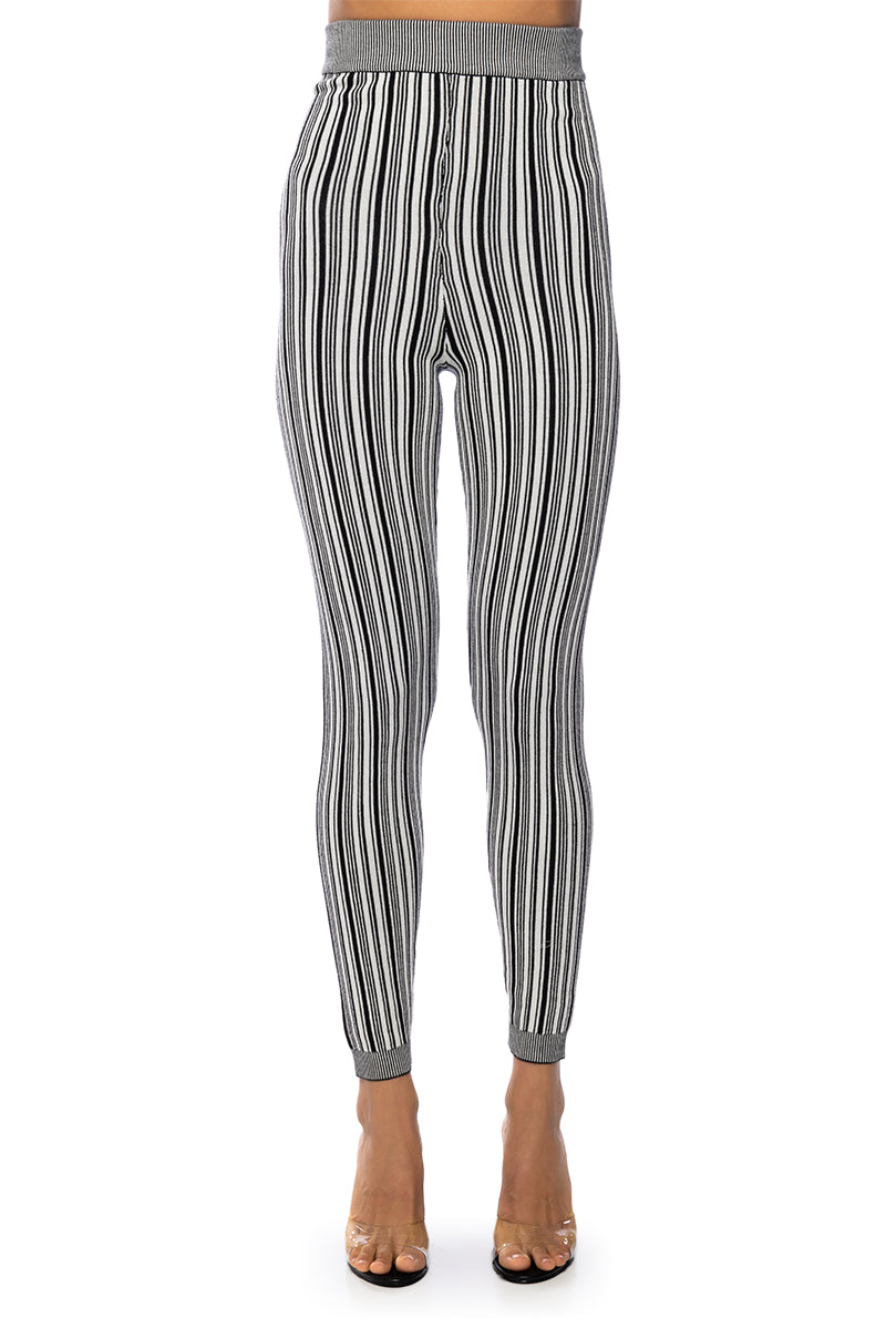 DOUBLE VISION STRIPED KNIT LEGGING