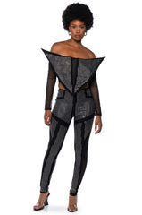 GALACTIC WORLD EMBELLISHED MESH LEGGING