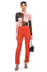 HEAT OF THE MOMENT MESH PRINT BODYSUIT