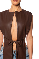 HENNY PU SPLIT VEST
