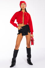 HERE FOR THE PARTY SIDE ZIPPERS DENIM SHORT
