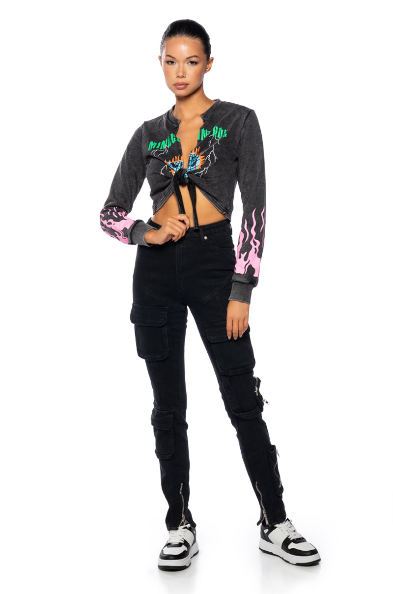 MIND CONTROL WRAP SWEATSHIRT