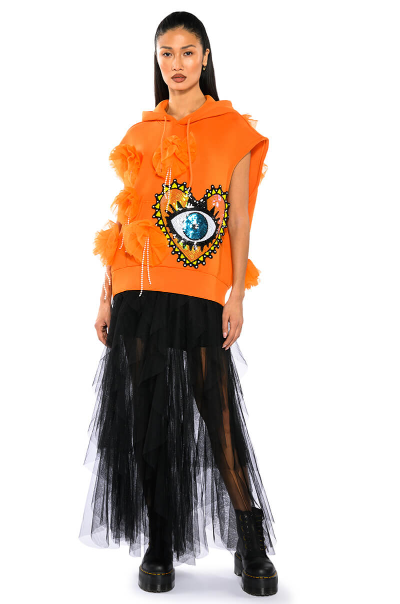 MODERN ROYALTY LAYERED MESH MAXI SKIRT