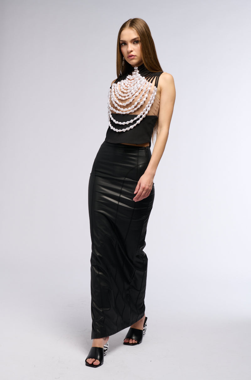 NEVER LOSE ME BEADED TOP