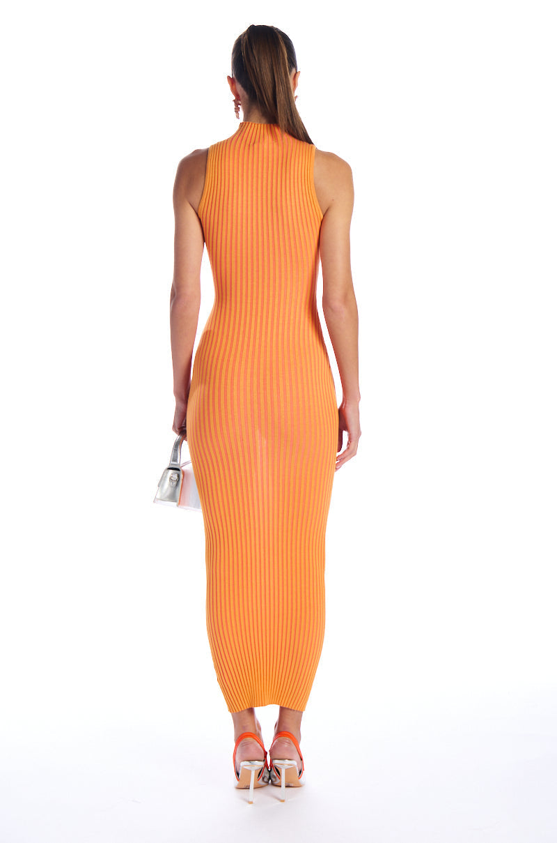 NINA RIBBED KNIT MIDI DRESS