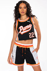 PUMA BOUT A BUCKET BALLIN' CROP JERSEY AOP