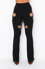 KYLIE CUT OUT RIBBED PANT