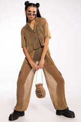 RUN IT UP MESH SHORT SLEEVE BUTTON DOWN