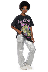 SPACE CADET WIDE LEG METALLIC PANT