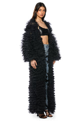 TAKE A BOW AVANT GARDE RUFFLE TRENCH